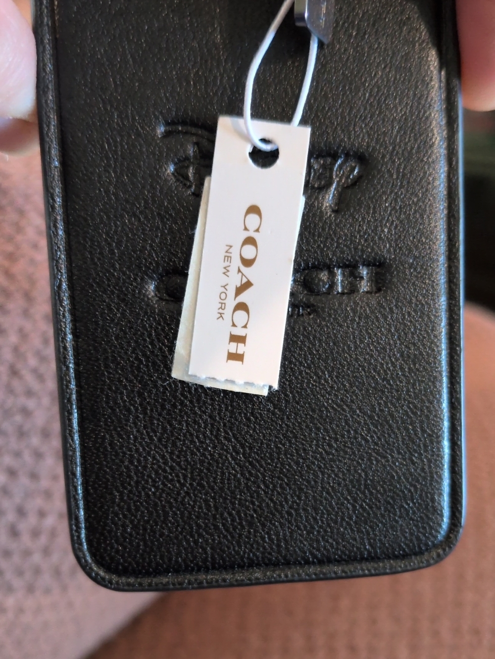 Coach x Disney Mickey Mouse Leather Hang Tag Bag Charm Black Red - Picture 6 of 7